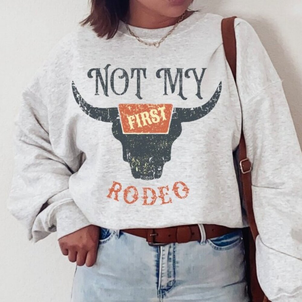 Retro Western Crewneck Sweatshirt, Trendy Western Graphic Sweatshirt